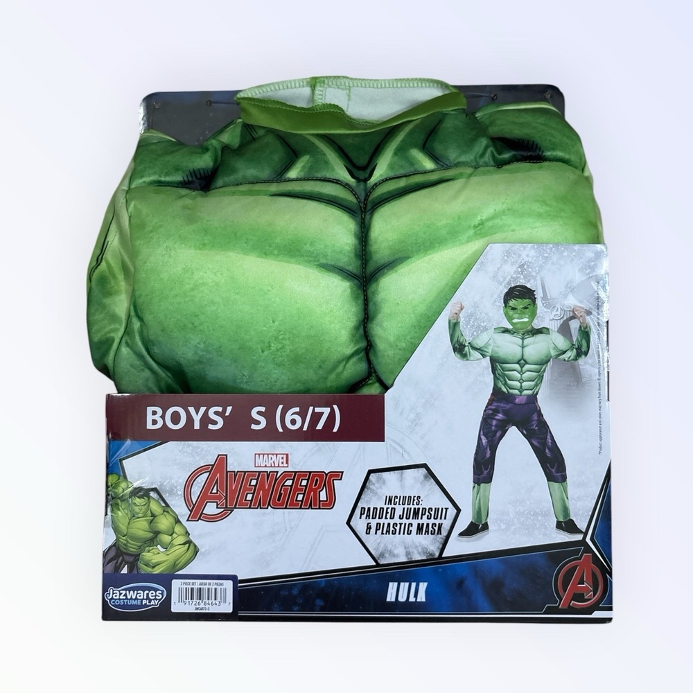 New Jazwares Avengers Hulk Halloween Costume boys Small 6/7 Jumpsuit & Mask